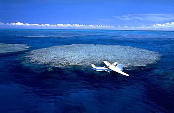 XTC taxiing over a pinnacle Reef, Janice Carson, Golden Dolphin