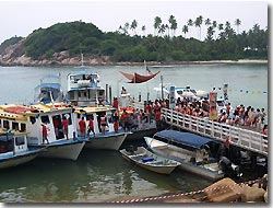 The jetty where the dive and snorkel boats are leaving from, Redang Island, Malaysia.