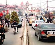 Traffic scene in Hanoi